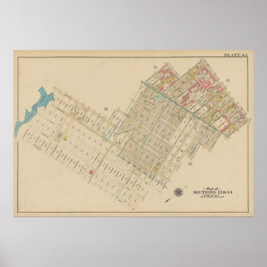 Vintag Brooklyn Map | George Washington Bromley Poster (Vorne)