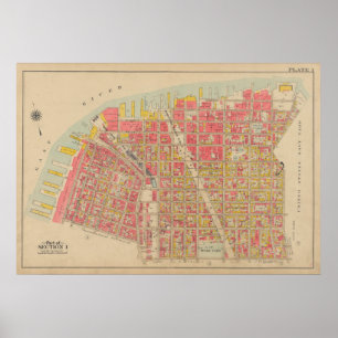 Vintag Brooklyn Map   George Washington Bromley Poster