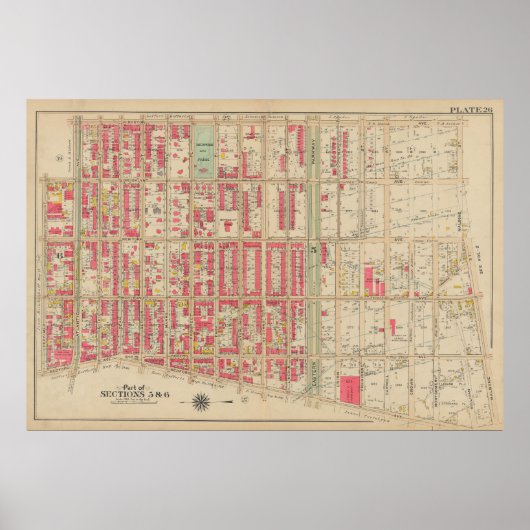 Vintag Brooklyn Map | George Washington Bromley Poster (Vorne)