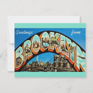 Vintag Brooklyn NY Greeting Postkarte