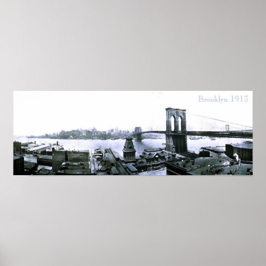 Vintag Brooklyn NYC 1913 Poster (Vorne)