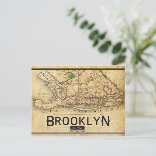 Vintag Brooklyn Postcard Postkarte (Stehend Vorderseite)