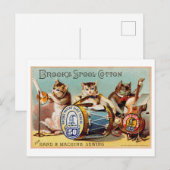 Vintag Brooks Spool Cotton Cat-Werbung Postkarte (Vorne/Hinten)