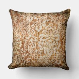 Vintag Brown Arabesques Pillow Kissen