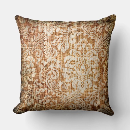 Vintag Brown Arabesques Pillow Kissen (Vorderseite)