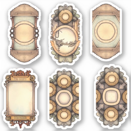 Vintag Brown Aufkleber (Vorderseite)