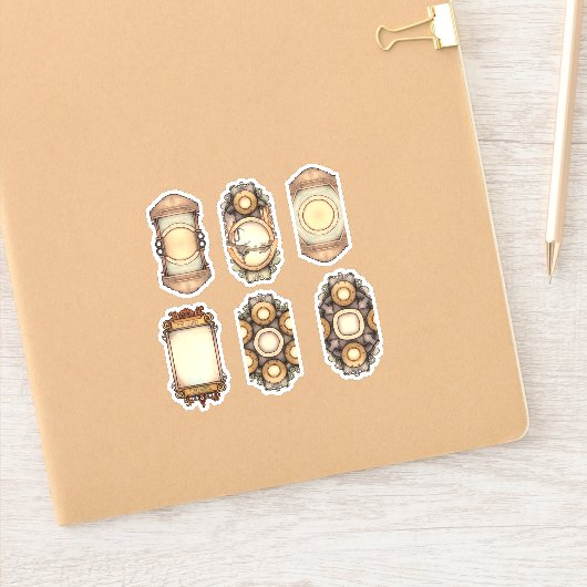 Vintag Brown Aufkleber (Notizbuch)