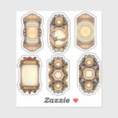 Vintag Brown Aufkleber (Blatt)