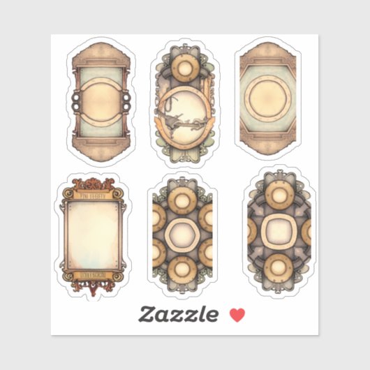 Vintag Brown Aufkleber (Blatt)