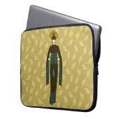 Vintag Brown Blue Woman Turban Türkei Jugendstil Laptopschutzhülle (Vorderseite Links)