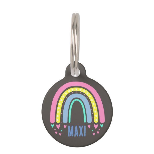 VINTAG BROWN BOHO RAINBOW ROUND HAUSTIERMARKE (Vorderseite)