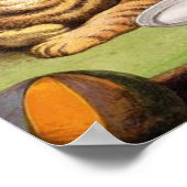 Vintag Brown Cat Canvas Print Poster (Ecke)