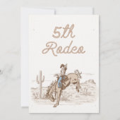 Vintag Brown Cowboy Fifth Rodeo 5. Geburtstag Einladung (Rückseite)