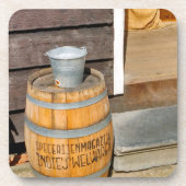 Vintag Brown Dutch Spice Warehouse Barrel Getränkeuntersetzer (Vorderseite)