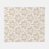 Vintag Brown Floral Damask Fleecedecke (Vorderseite (Horizontal))