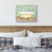 Vintag Brown French Bathtub Leinwanddruck (Insitu (Schlafzimmer))