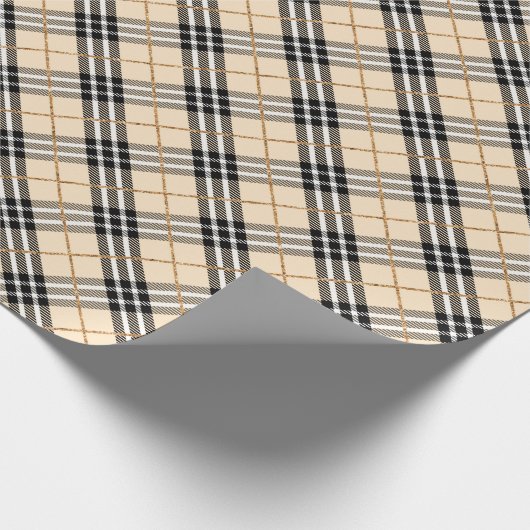 Vintag Brown Kariert Geschenkpapier (Ecke)