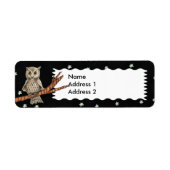 Vintag Brown Owl Necklass Crescent Moon Stars (Vorne)