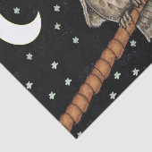 Vintag Brown Owl Necklass Crescent Moon Stars Seidenpapier (Ausschnitt)
