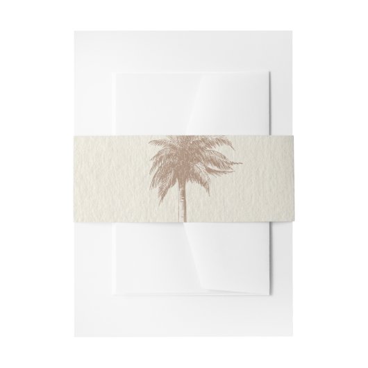 Vintag Brown Palm Tree Beach Hochzeit Einladungsbanderole (Vorderseite Beispiel)