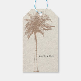 Vintag Brown Palm Tree Beach Wedding Gefallen Geschenkanhänger