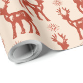 Vintag Brown Rentier Weihnachtsthema Geschenkpapier (Rolleneckpunkt)