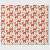 Vintag Brown Rentier Weihnachtsthema Geschenkpapier (Flach)