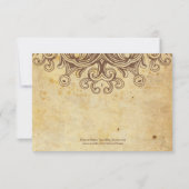 Vintag Brown Wedding Dankeschön Card Dankeskarte (Rückseite)