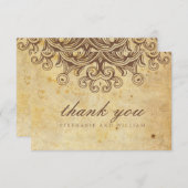 Vintag Brown Wedding Dankeschön Card Dankeskarte (Vorne/Hinten)