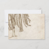 Vintag Brown Willow Tree Wedding RSVP Karte (Rückseite)