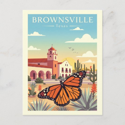 Vintag Brownsville Texas Postkarte (Vorderseite)