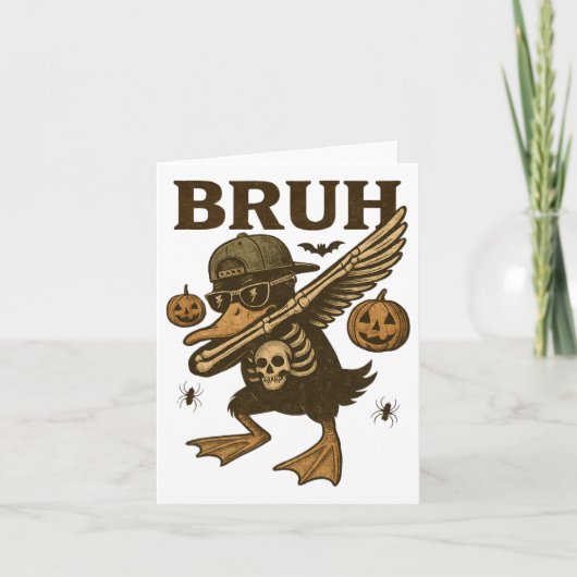 Vintag Bruh Halloween Skeleton Funny Halloween Si Karte (Vorderseite)