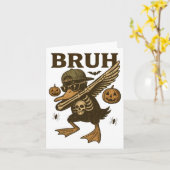 Vintag Bruh Halloween Skeleton Funny Halloween Si Karte (Gelbe Blume)