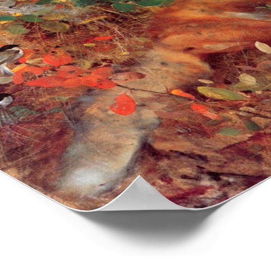 Vintag Bruno Liljefors Foxes Poster (Ecke)