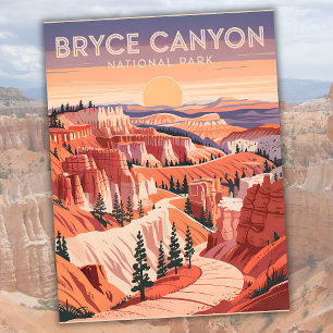 Vintag Bryce Canyon Nationalpark Sunset Utah Postkarte