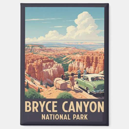 Vintag Bryce Canyon Nationalpark Utah Magnet (Vorderseite)