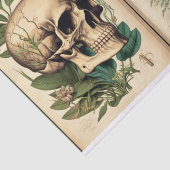Vintag Buch Botany skull Decoupage Seidenpapier (Ausschnitt)