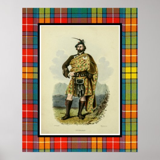 Vintag Buchanan Scottish Clansman Poster (Vorne)