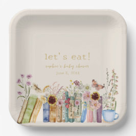 Vintag bucht eine neue Kapitel Babydusche Pappteller