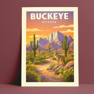 Vintag Buckeye Arizona Postkarte
