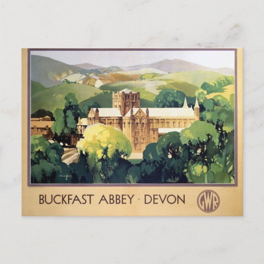 Vintag Buckfast Abbey Kloster Britische Eisenbahn Postkarte (Vorderseite)