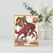 Vintag Bucking Bronco Christmas Cowboy Feiertagskarte (Stehend Vorderseite)