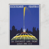 Vintag Buckingham Fountain Chicago Postcard Postkarte (Vorderseite)