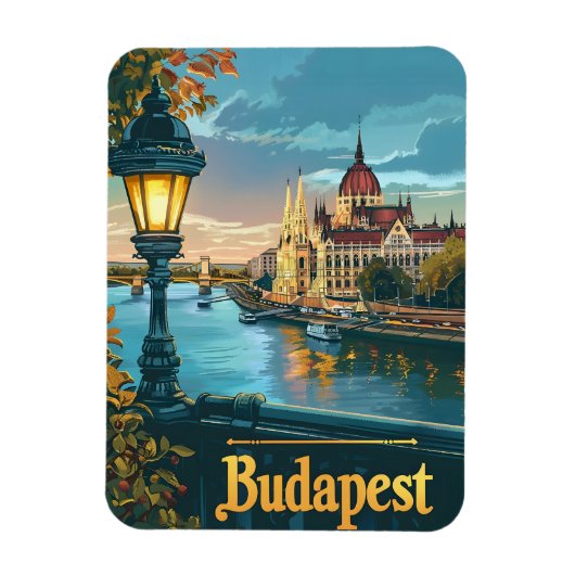 Vintag Budapest Magnet (Vertikal)