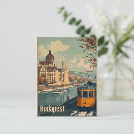 Vintag Budapest Postkarte (Stehend Vorderseite)