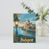 Vintag Budapest Postkarte (Stehend Vorderseite)