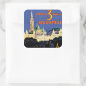 Vintag Budapest Quadratischer Aufkleber (Tasche)