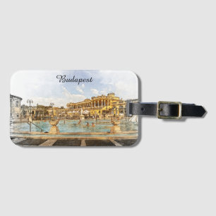 Vintag Budapest Ungarn Panoramasicht Gepäckanhänger