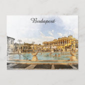 Vintag Budapest Ungarn Panoramasicht Postkarte (Vorderseite)