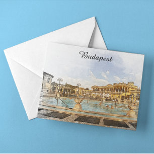 Vintag Budapest Ungarn Panoramasicht Postkarte